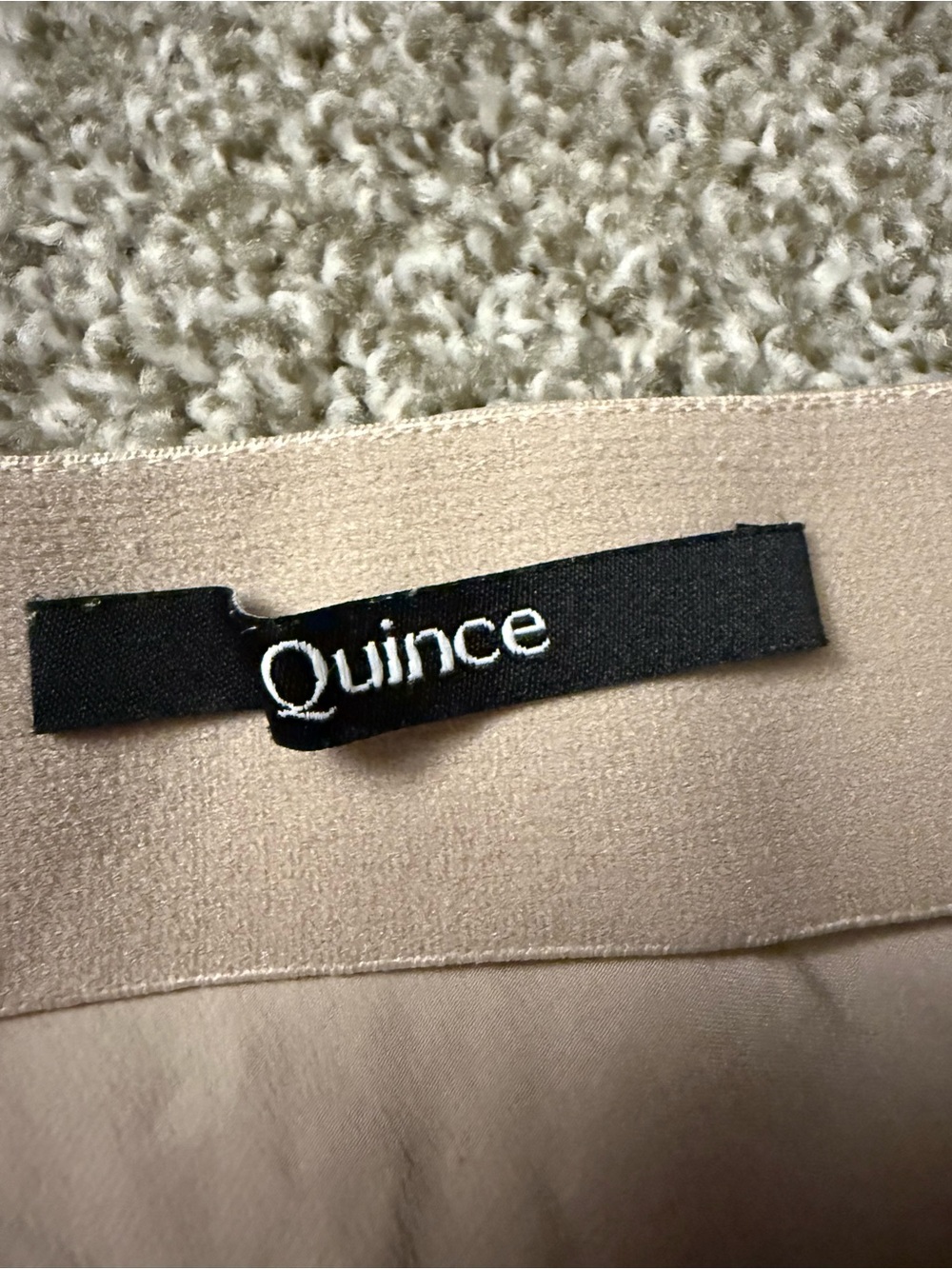 Quince Cream A-Line Champagne midi Skirt 100% silk - Picture 3 of 6